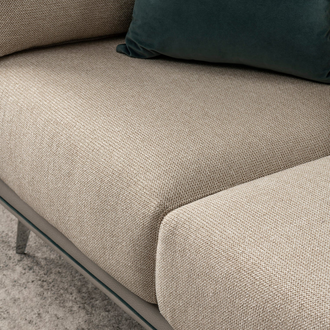 Modern Mixed Weave Fabric Microfiber Leather 2 Seater Sofa VANTA