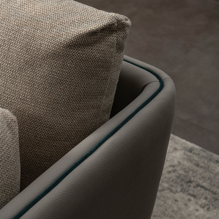 Modern Mixed Weave Fabric Microfiber Leather 2 Seater Sofa VANTA