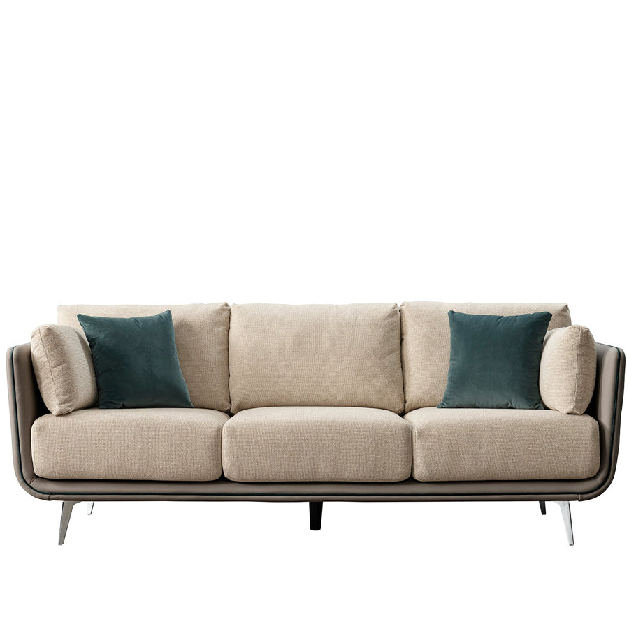 Modern Mixed Weave Fabric Microfiber Leather 3 Seater Sofa VANTA