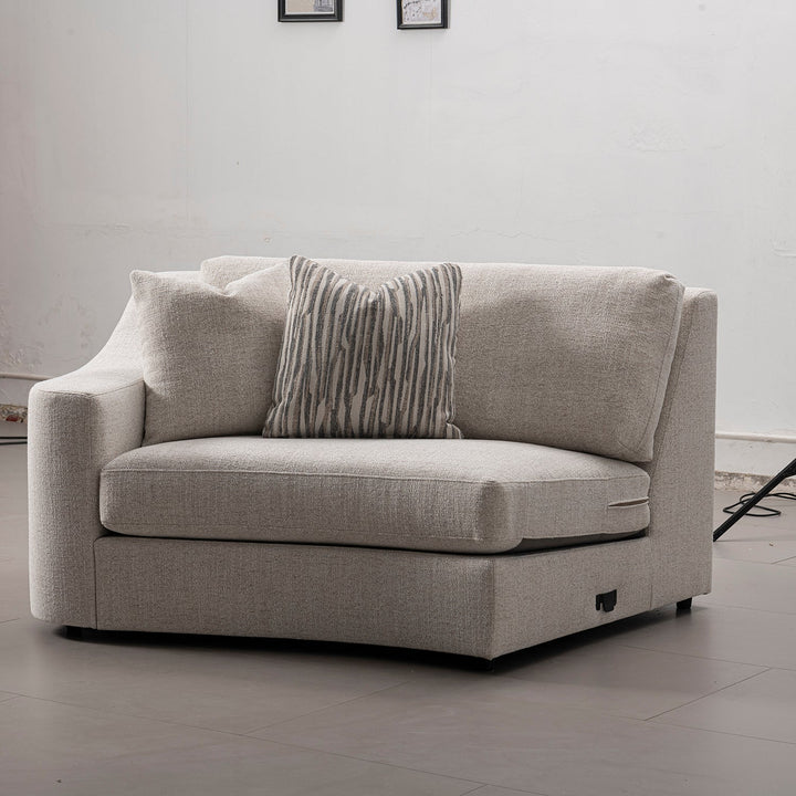 Modern mixed weave fabric modular corner 2 seater sofa terra primary product view.