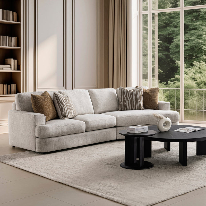 Modern mixed weave fabric modular l shape sectional sofa 3+l lucent primary product view.