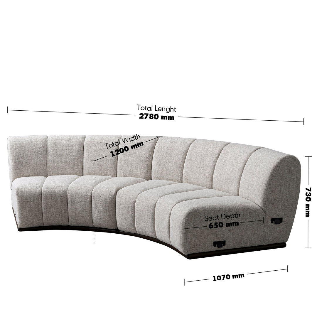 Modern Mixed Weave Fabric Modular Sectional 4 Seater Sofa BENTO