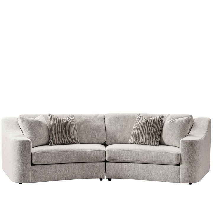 Modern mixed weave fabric modular sectional 5 seater sofa terra in white background.