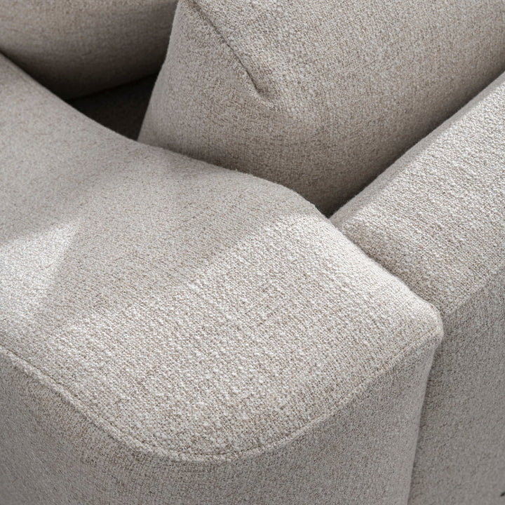 Modern mixed weave fabric modular sectional 5 seater sofa terra in close up details.