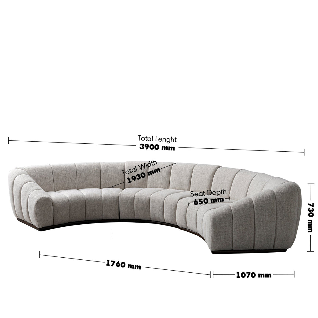 Modern Mixed Weave Fabric Modular Sectional 7 Seater Sofa BENTO