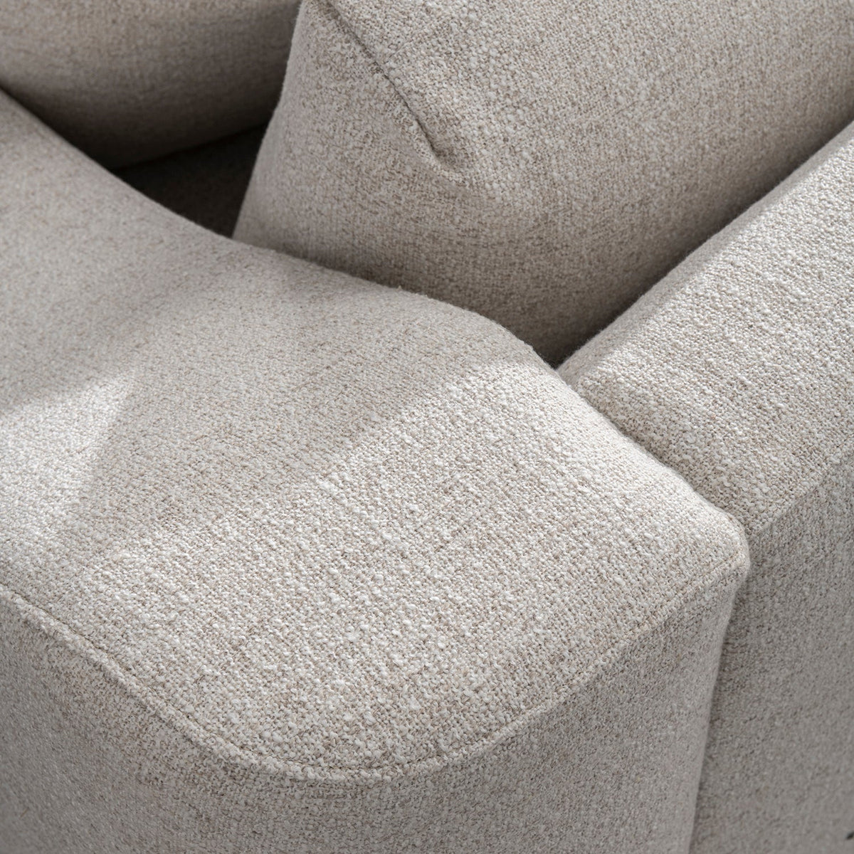 Modern mixed weave fabric modular sectional 7 seater sofa terra in still life.