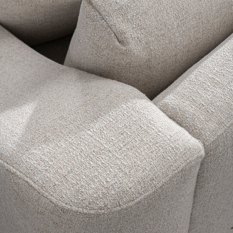 Modern mixed weave fabric modular sectional 7 seater sofa terra in still life.