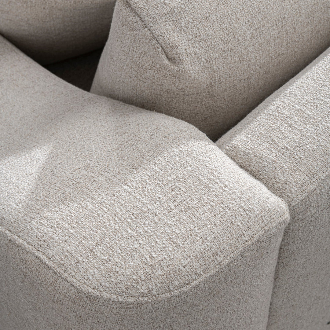 Modern mixed weave fabric modular sectional 7 seater sofa terra in still life.