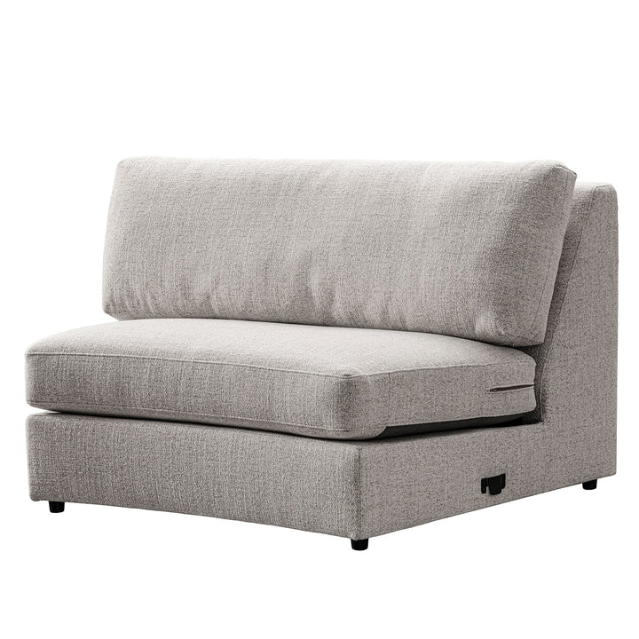 Modern mixed weave fabric modular sectional 7 seater sofa terra detail 2.