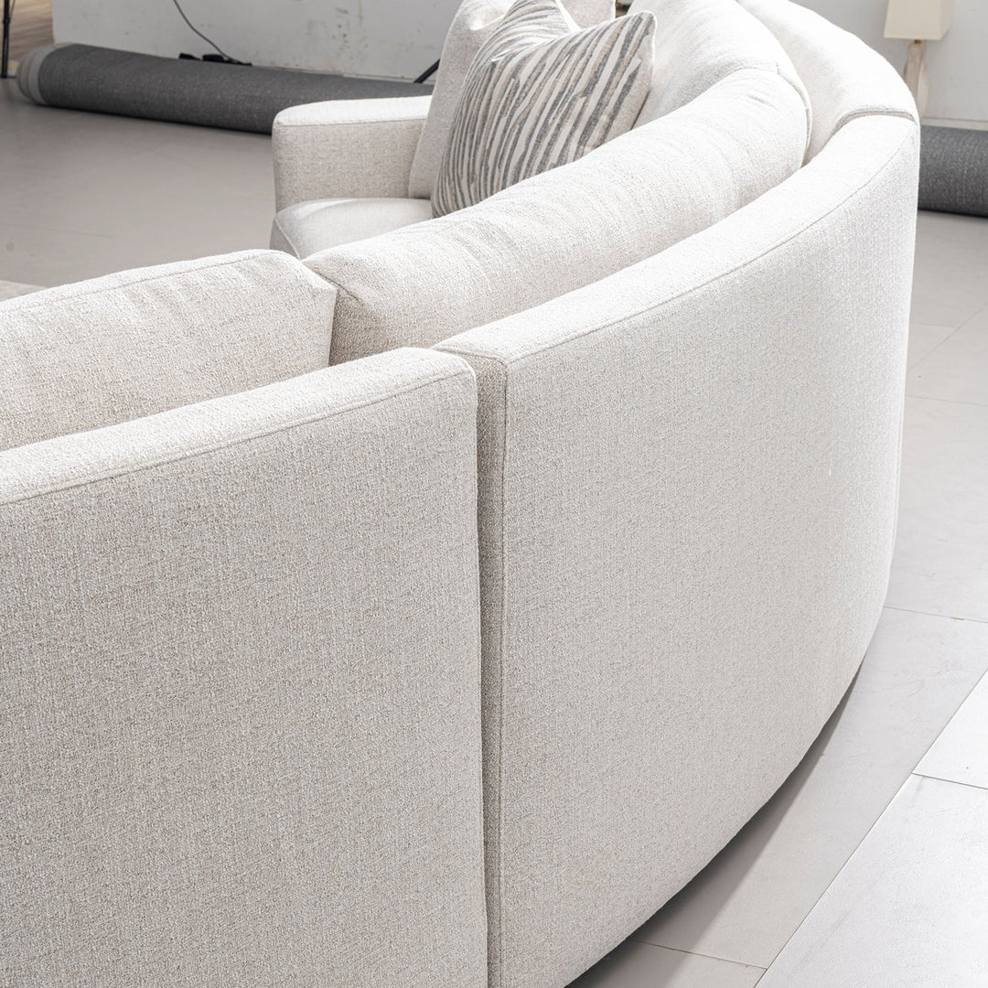 Modern mixed weave fabric modular sectional 7 seater sofa terra material variants.