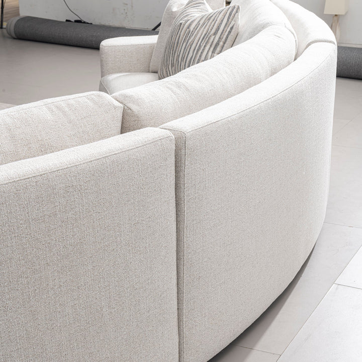 Modern mixed weave fabric modular sectional 7 seater sofa terra material variants.