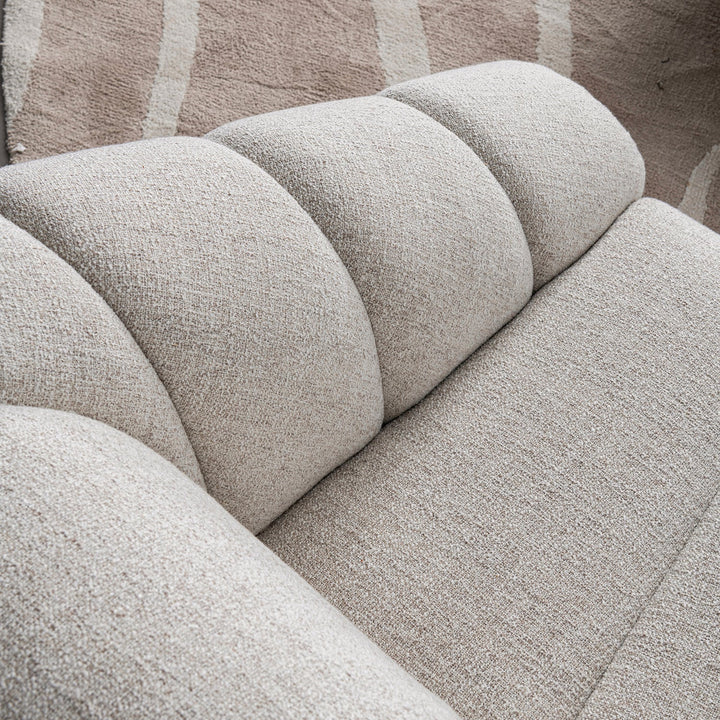 Modern mixed weave fabric modular sectional 9 seater sofa bento in real life style.