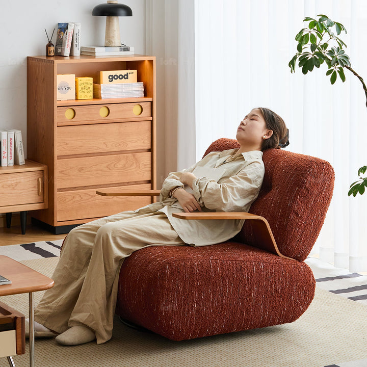 Modern Mixed Weave Fabric Revolving 1 Seater Sofa BENNY