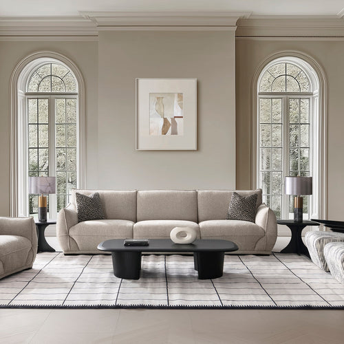 Modern Mixed Weave Fabric Sectional 4 Seater Sofa CLOUDY Good to Know Preview-1