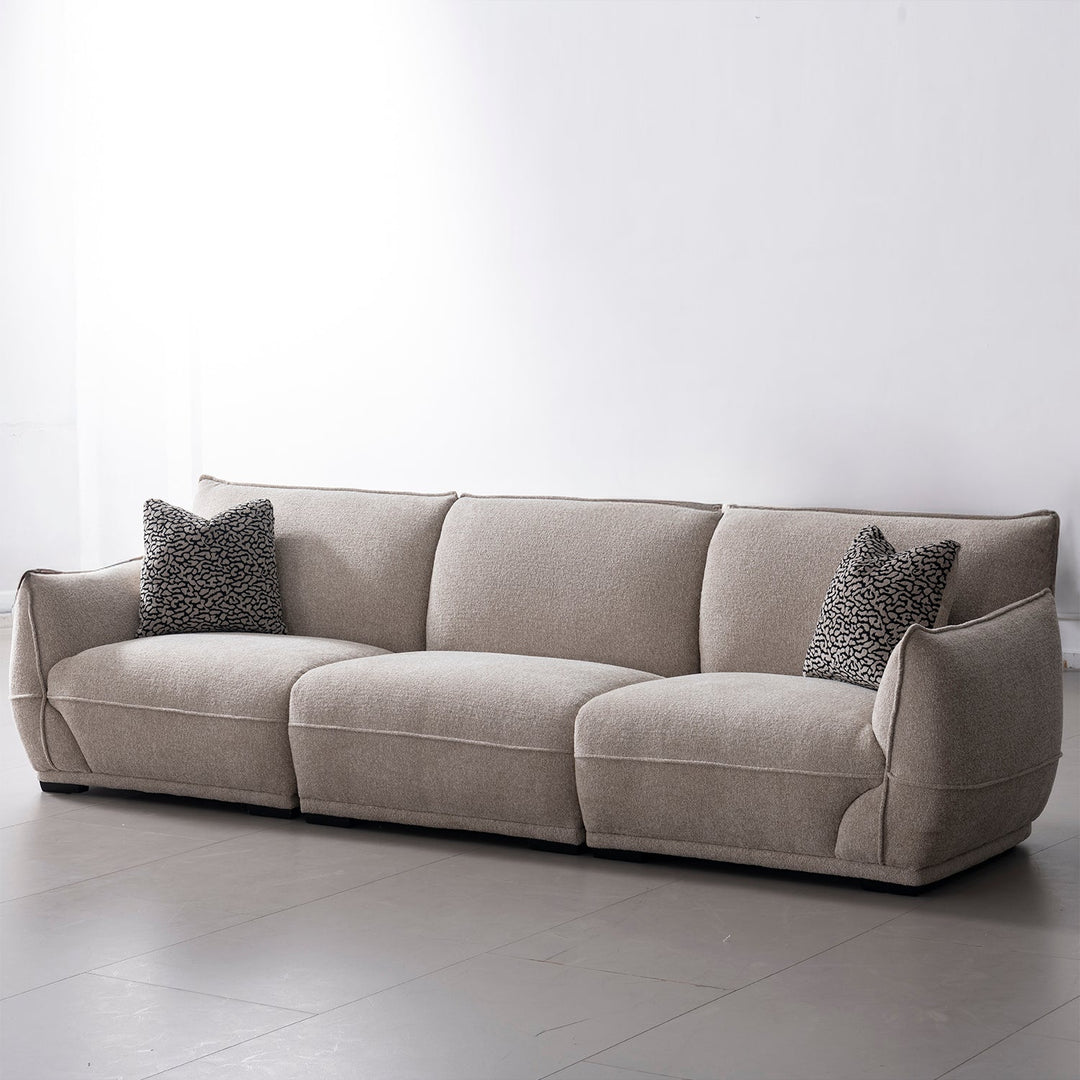 Modern mixed weave fabric sectional 4 seater sofa cloudy material variants.