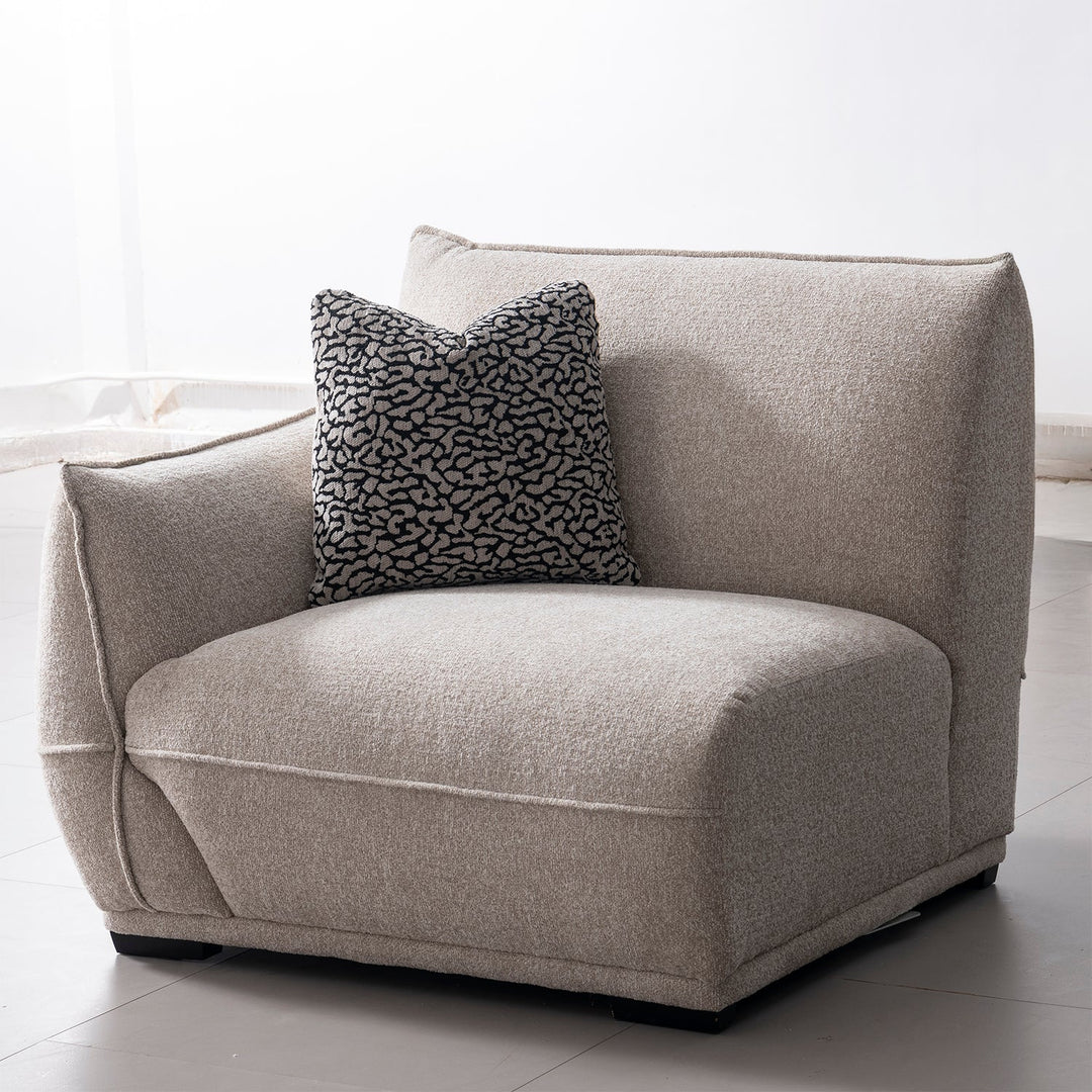 Modern mixed weave fabric sectional 4 seater sofa cloudy with context.