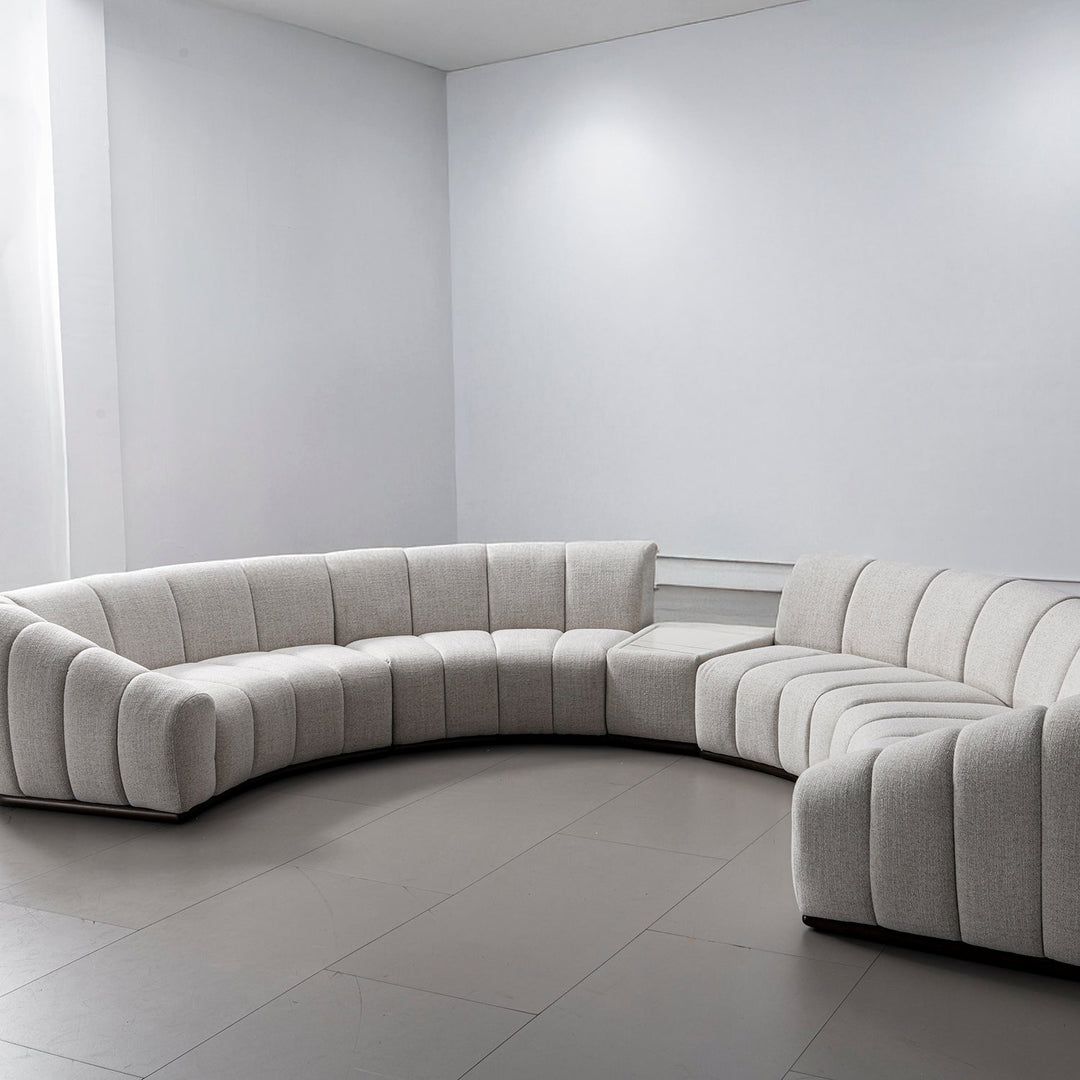 Modern Mixed Weave Fabric Sintered Stone Modular Sofa Side Table BENTO