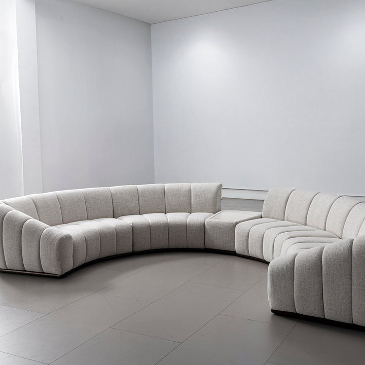 Modern Mixed Weave Fabric Sintered Stone Modular Sofa Side Table BENTO