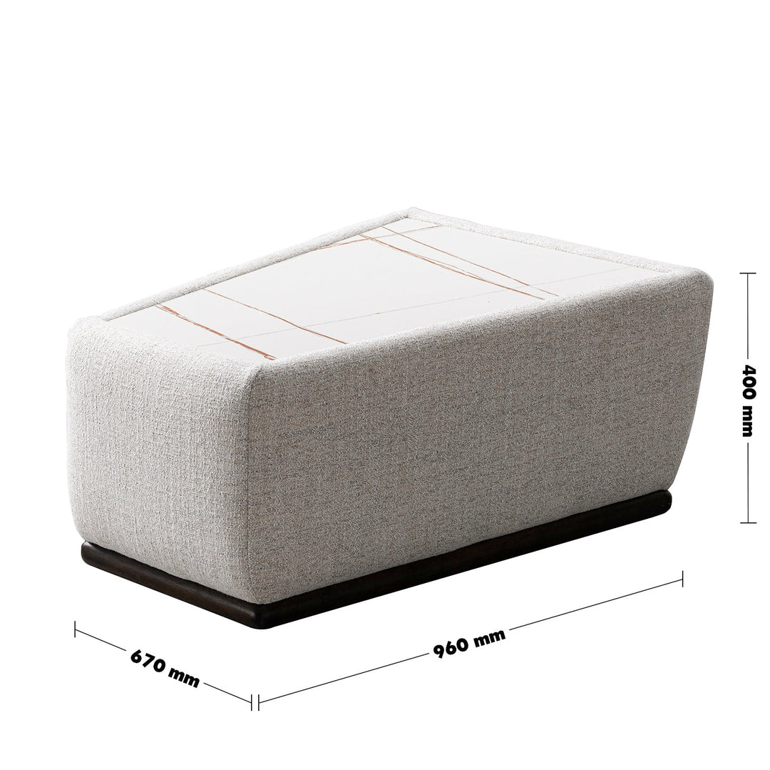 Modern Mixed Weave Fabric Sintered Stone Modular Sofa Side Table BENTO