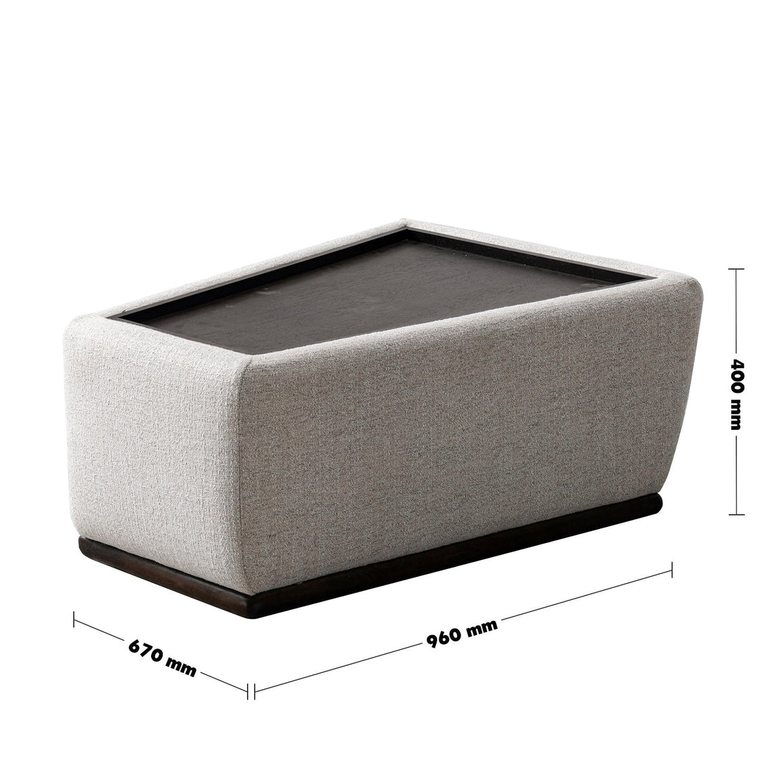 Modern Mixed Weave Fabric Sintered Stone Modular Sofa Side Table BENTO