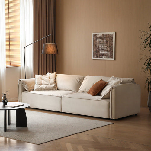 Modern Suede Fabric Sectional 3 Seater Sofa LOOMA Good to Know Preview-1