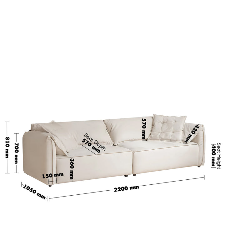 Modern Suede Fabric Sectional 3 Seater Sofa LOOMA