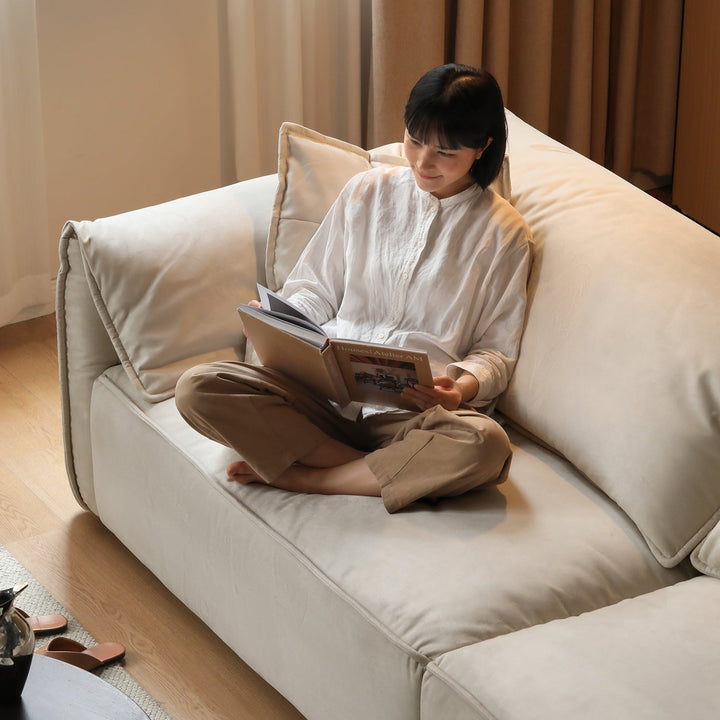 Modern Suede Fabric Sectional 3 Seater Sofa LOOMA