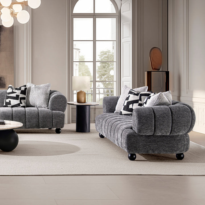 Modern Velvet Fabric 3 Seater Sofa RAVEN