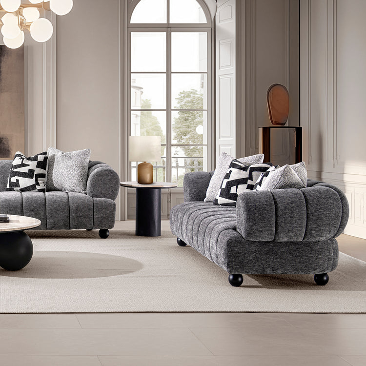 Modern Velvet Fabric 3 Seater Sofa RAVEN Good to Know Preview-1