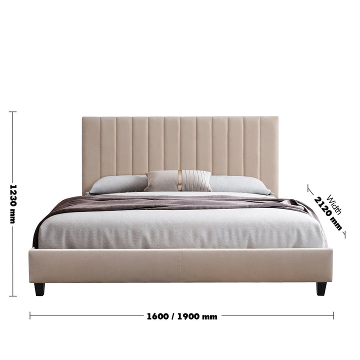 Modern Velvet Fabric Bed Frame RENO