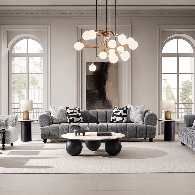 Modern Velvet Fabric Sectional 4 Seater Sofa RAVEN More Details and Instruction
