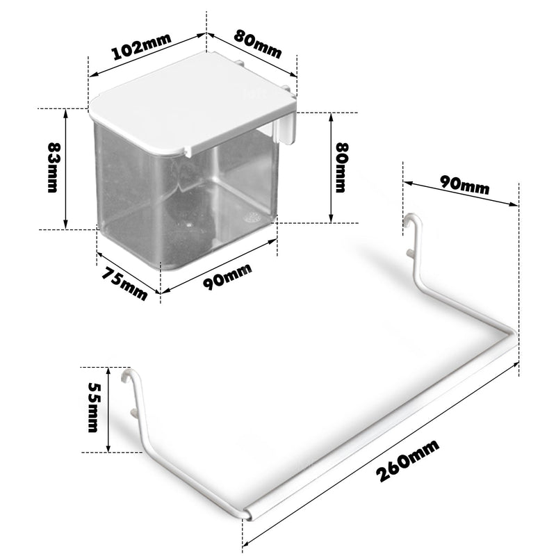 Pegboard Hooks Racks Storage Boxes Accessories Set HOOKUP Size Chart_2