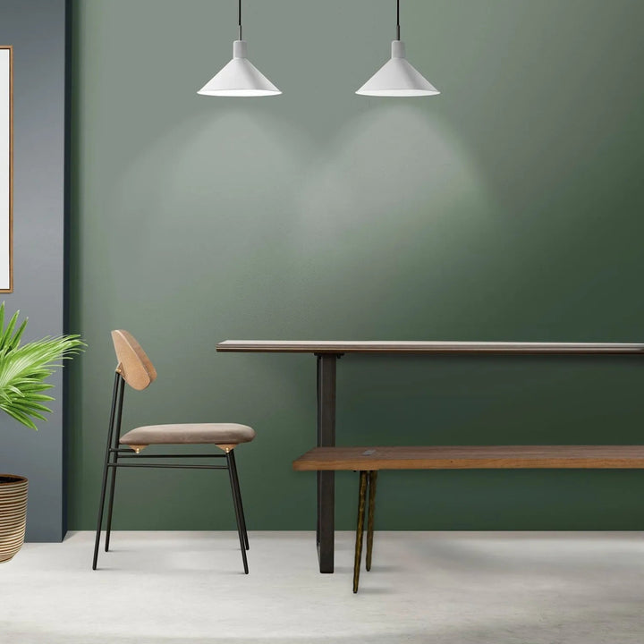 Rustic elm wood dining bench splendor color swatches.