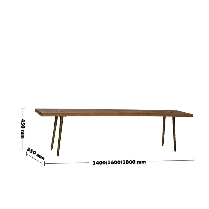 Rustic elm wood dining bench splendor size charts.