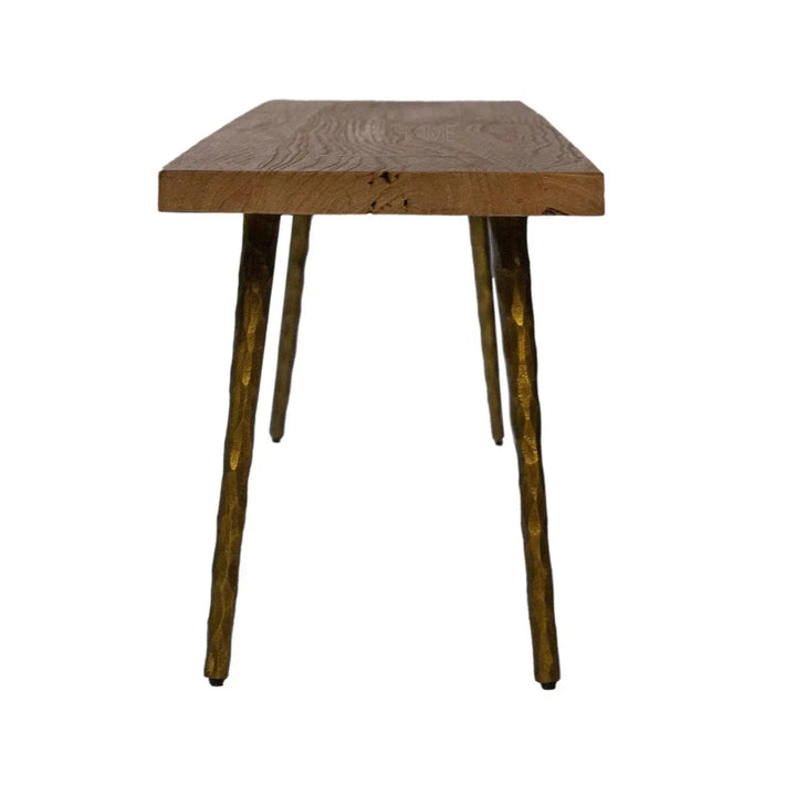 Rustic elm wood dining bench splendor in real life style.