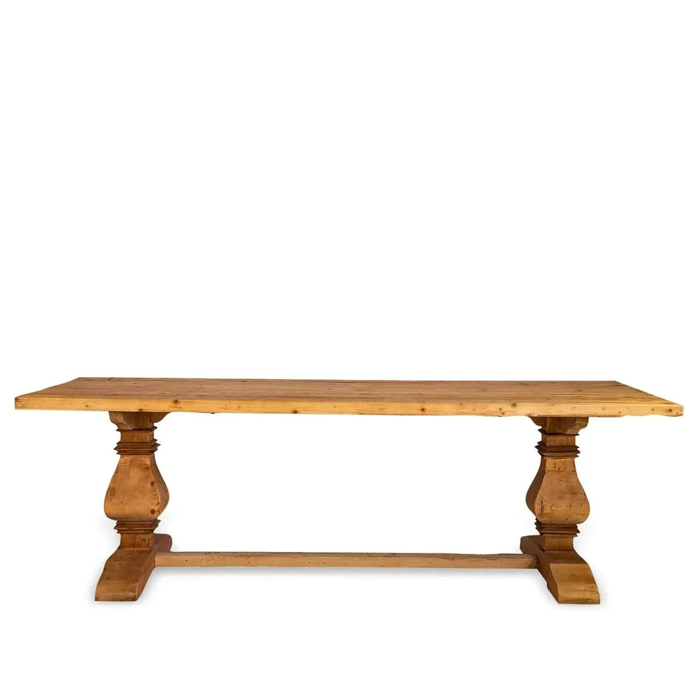 Rustic elm wood dining table lantern in white background.