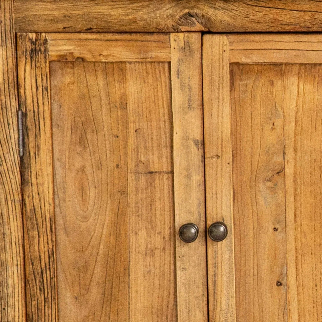 Rustic elm wood storage cabinet tranquility color swatches.