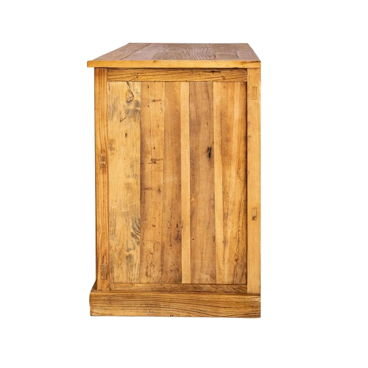 Rustic elm wood storage cabinet tranquility material variants.