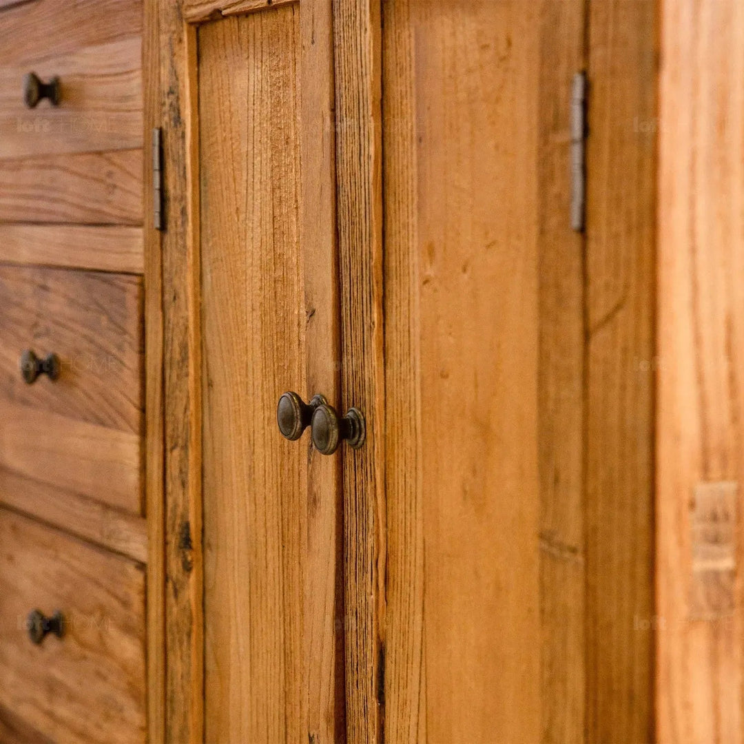Rustic elm wood storage cabinet tranquility with context.