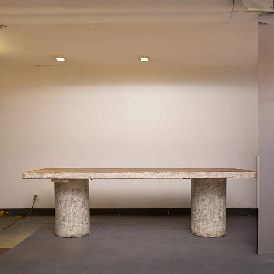 Rustic pine wood dining table barn primary product view.