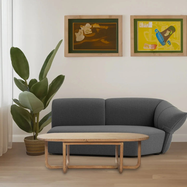 Rustic pine wood coffee table kokoro primary product view.