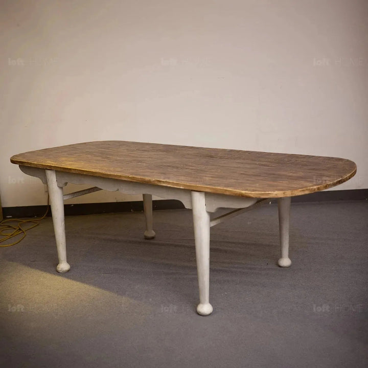 Rustic pine wood dining table shore situational feels.