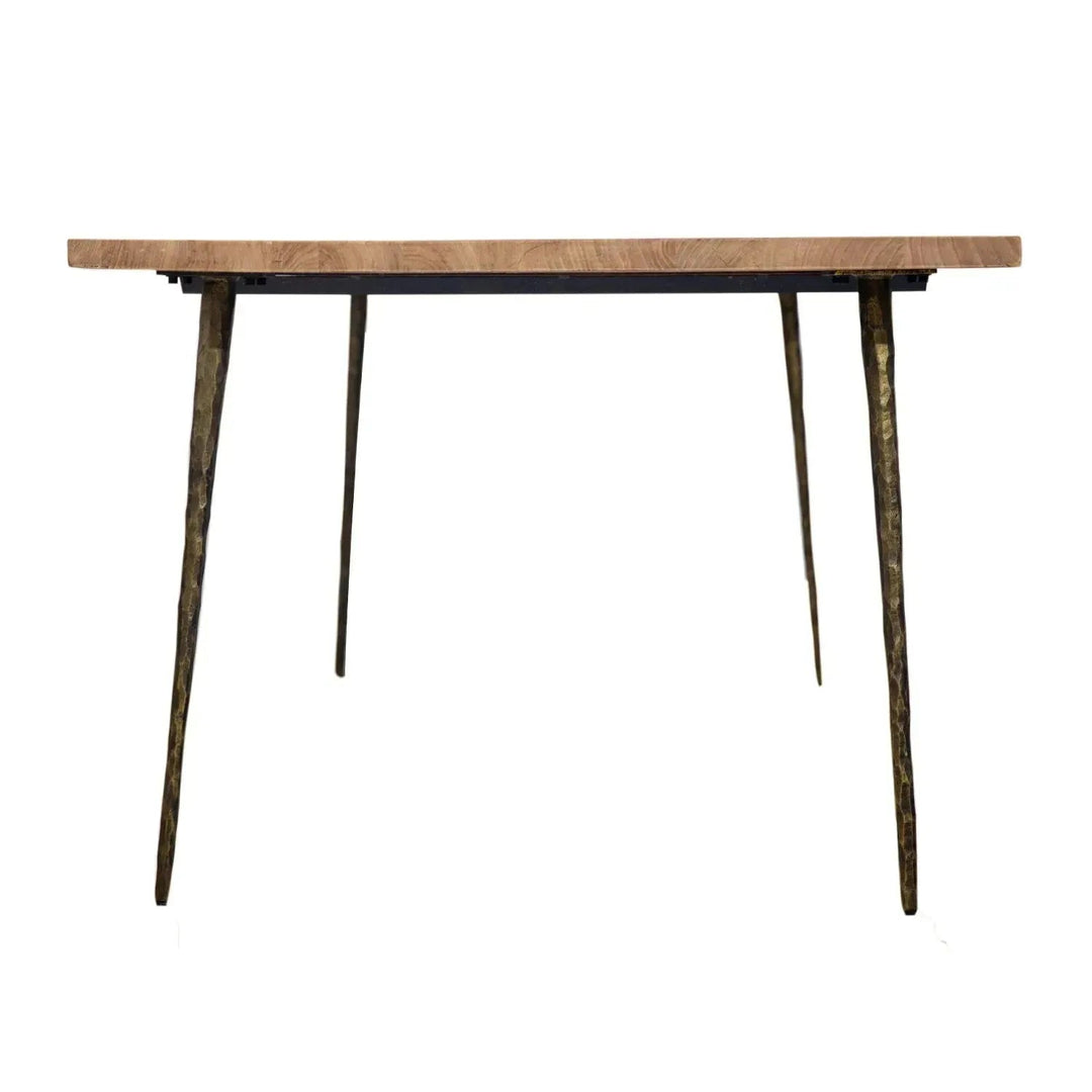 Rustic wood dining table splendor in panoramic view.