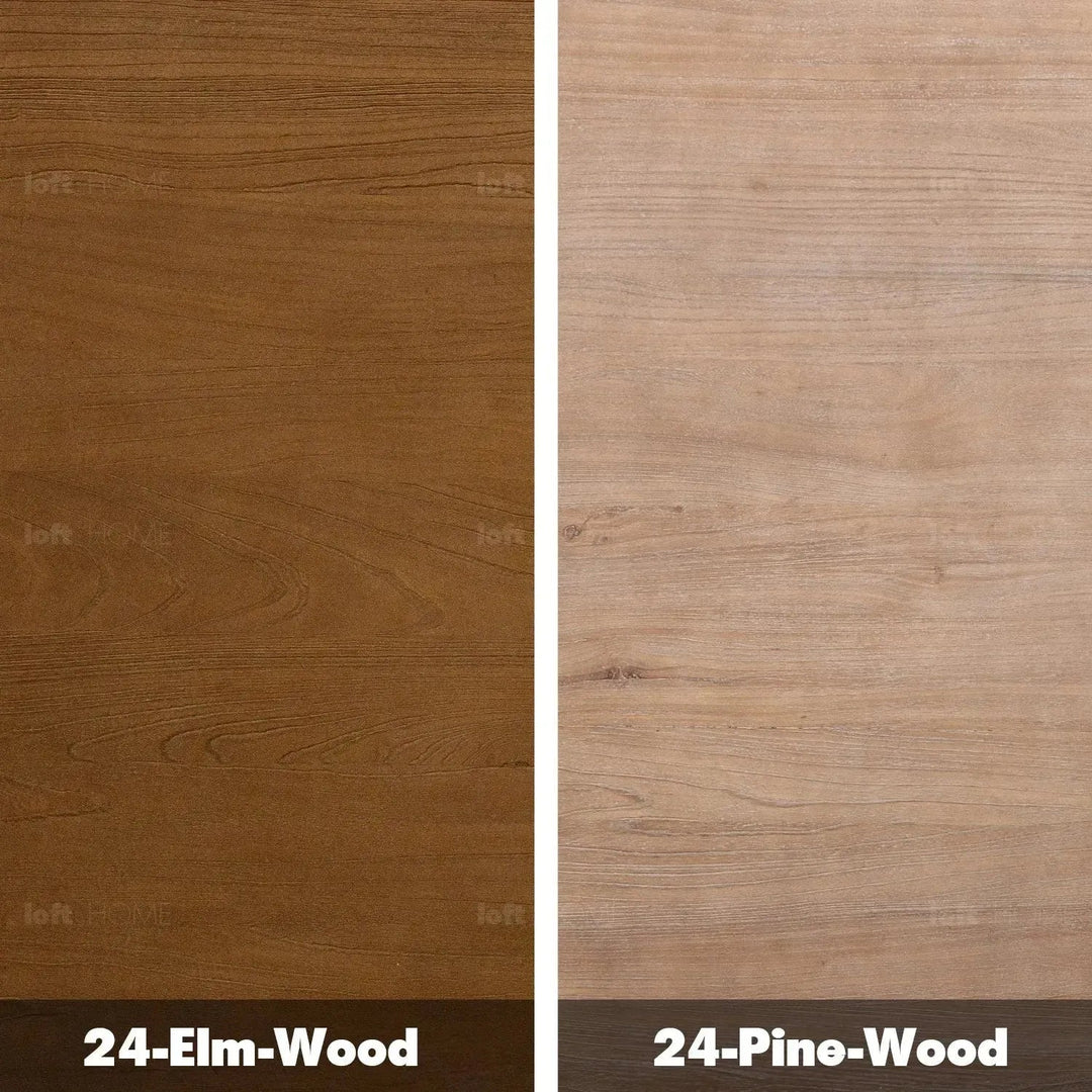 Rustic wood dining table splendor color swatches.