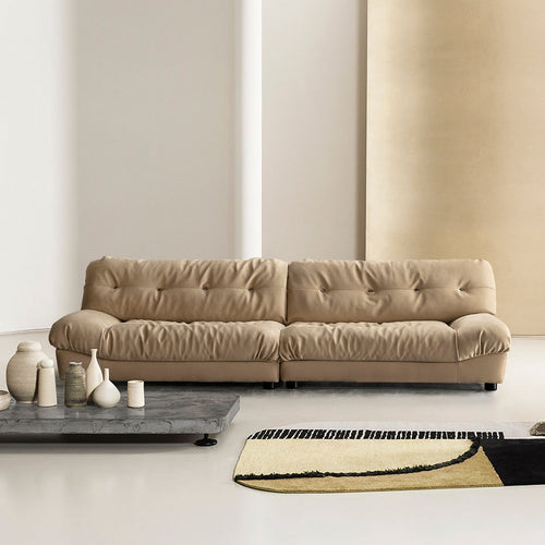 Cream Suede Fabric 4 Seater Sofa MILANO Good to Know Preview-1