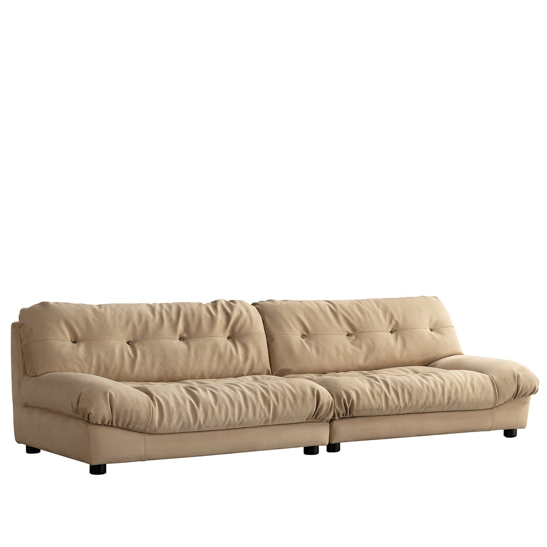 Contemporary suede fabric 4 seater sofa milano with context.