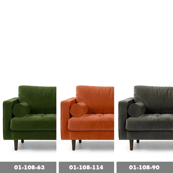 Scandinavian Velvet 3 Seater Sofa SCOTT