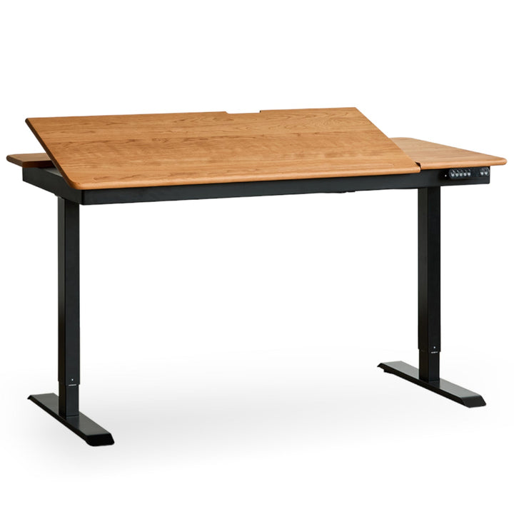 Scandinavian Cherry Wood Electric Height Adjustable Study Table KAZAMA