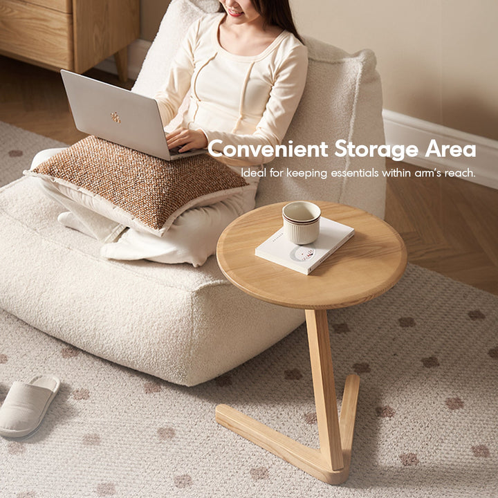 Scandinavian Ash Wood Side Table ZETA