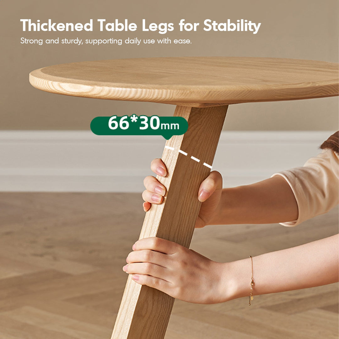 Scandinavian Ash Wood Side Table ZETA